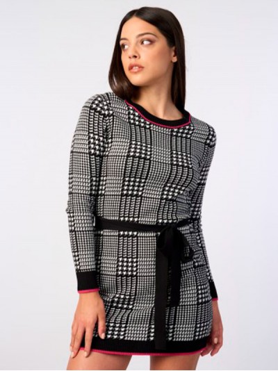 VESTIDO PUNTO PATA DE GALLO