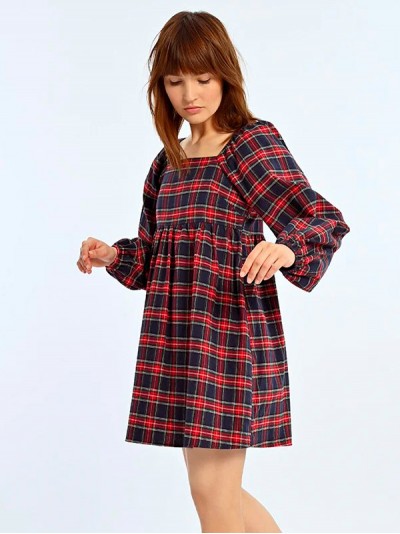 VESTIDO CORTO CUADROS