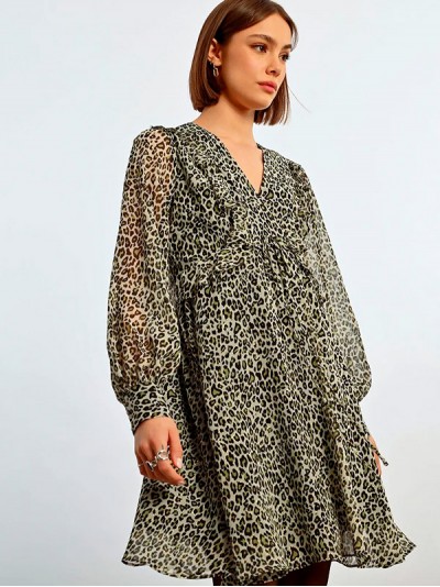 VESTIDO CORTO PRINT ANIMAL