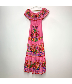 VESTIDO ESTAMP. CUELLO MEXICAN